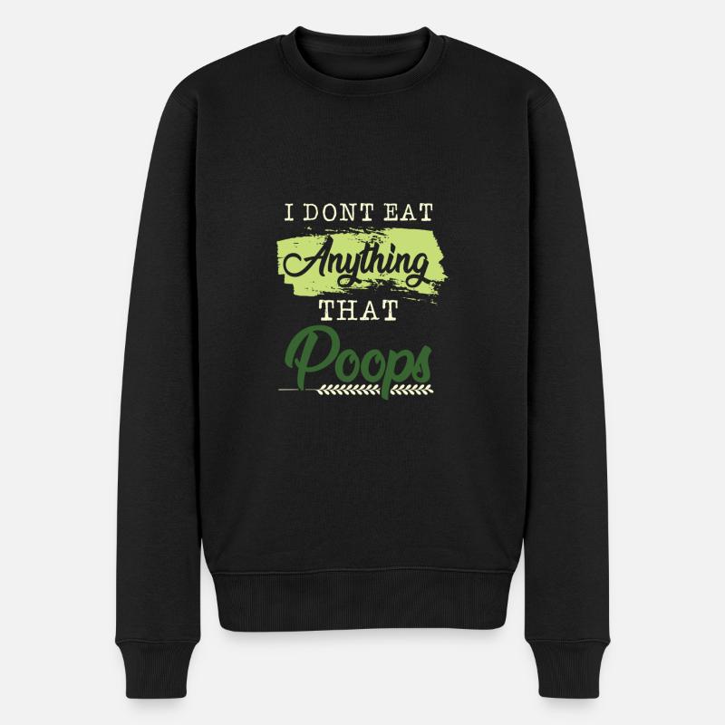 vegan spruch lustig - Männer Premium Bio Pullover - Schwarz