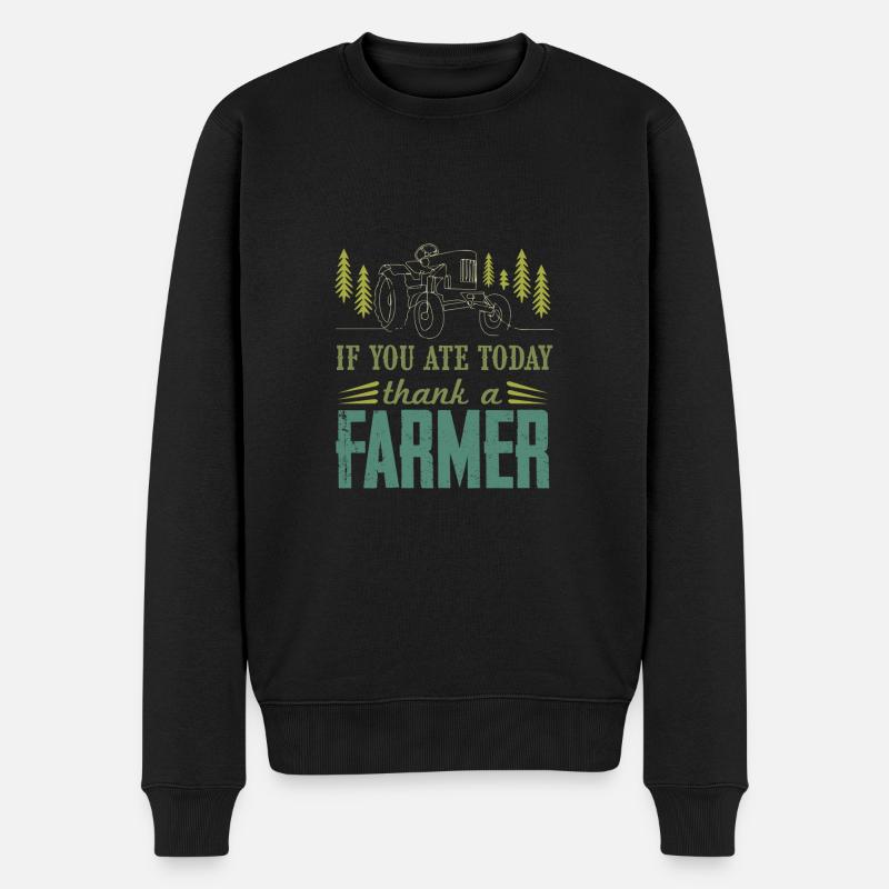 bauer farmer - Männer Premium Bio Pullover - Schwarz