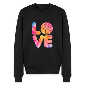 Tie Dye Volleyball Volleyballliebhaber - Männer Premium Bio Pullover - Schwarz - Vorne - Nico (187cm)