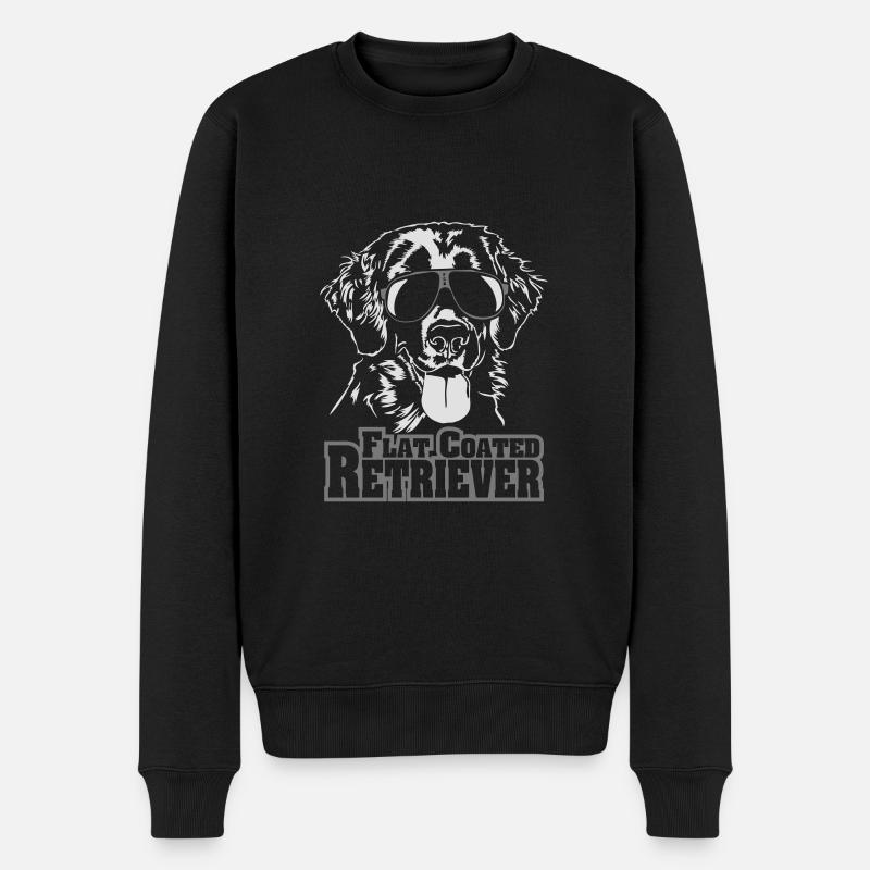 FLAT COATED RETRIEVER cool Hunde Wilsigns - Männer Premium Bio Pullover - Schwarz