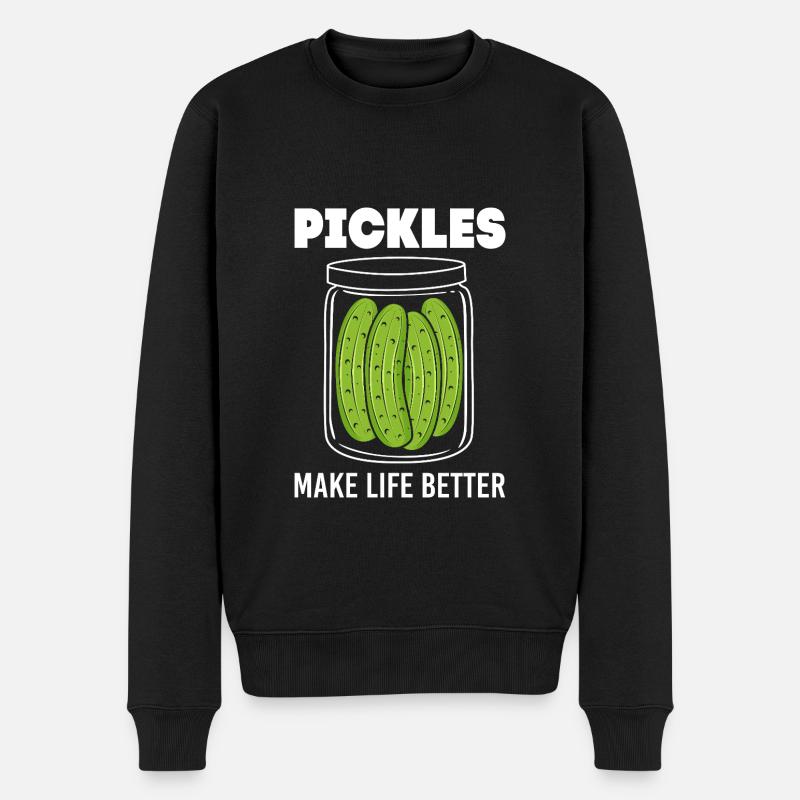 Gurke Gurken Essiggurke - Männer Premium Bio Pullover - Schwarz