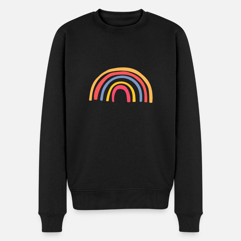 regenbogen boho geschenkidee - Männer Premium Bio Pullover - Schwarz