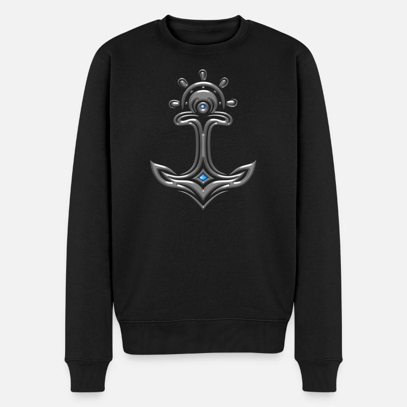 Odin Thor Anker - Männer Premium Bio Pullover - Schwarz