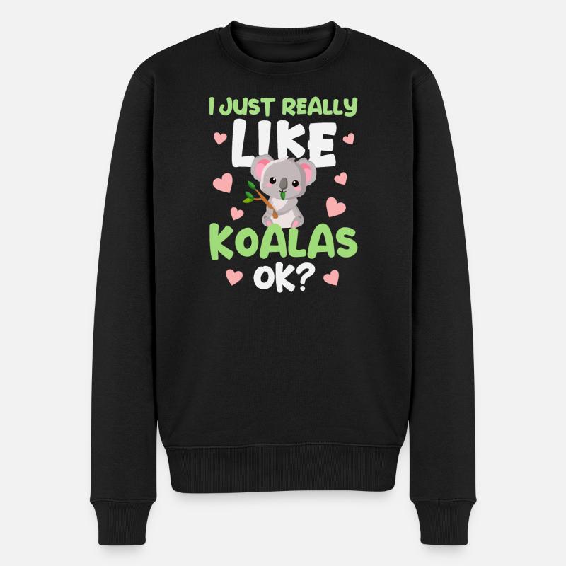 Koala Koala Ours - Pull Premium bio Homme - noir