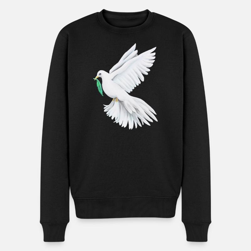 Friedenstaube Friedenssymbol - Sonja Ariel - Männer Premium Bio Pullover - Schwarz