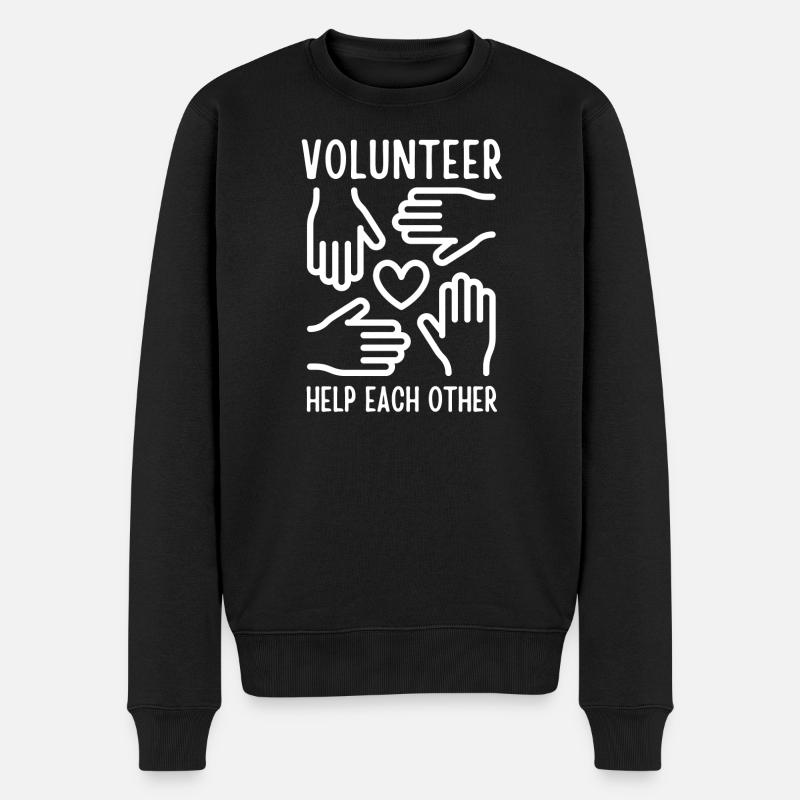 bénévole, bénévolat, volunteer - Pull Premium bio Homme - noir