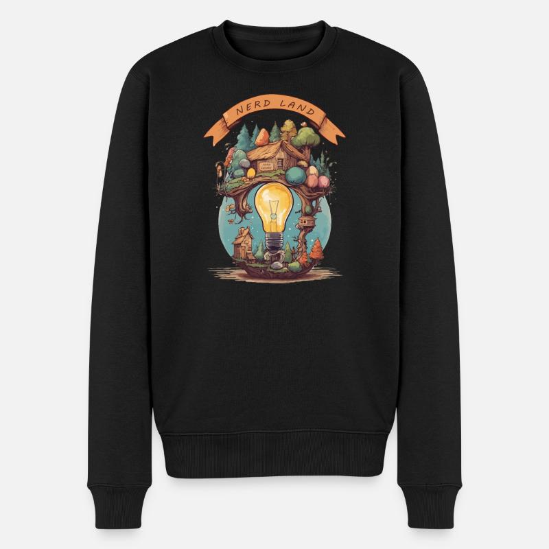 Nerd Land - Männer Premium Bio Pullover - Schwarz