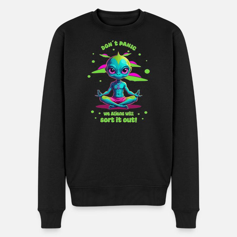Alien Regelt das ! - Männer Premium Bio Pullover - Schwarz