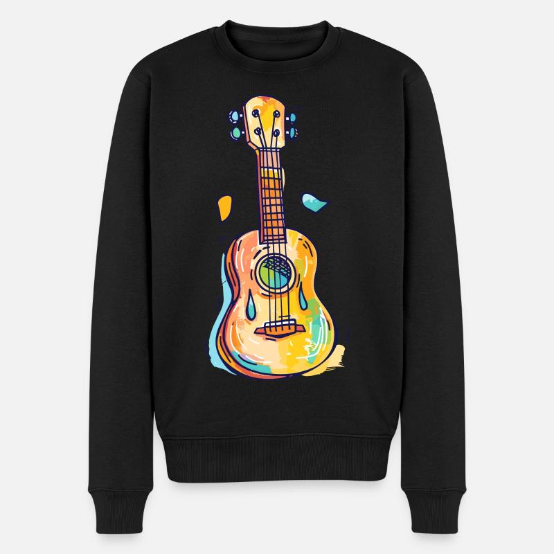 Ukulélé Look Bande Dessinée - Pull Premium bio Homme - noir