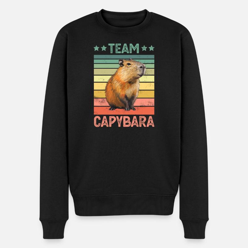 Capybara Wasserschwein - Männer Premium Bio Pullover - Schwarz