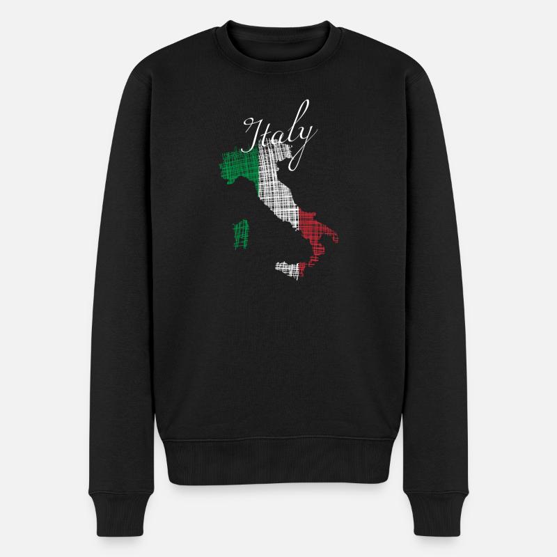 Italienische Silhouette mit Script - Männer Premium Bio Pullover - Schwarz