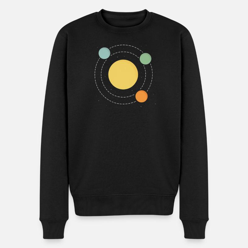 Sonnen-Orbit Abstrakt Druckdesign - Männer Premium Bio Pullover - Schwarz