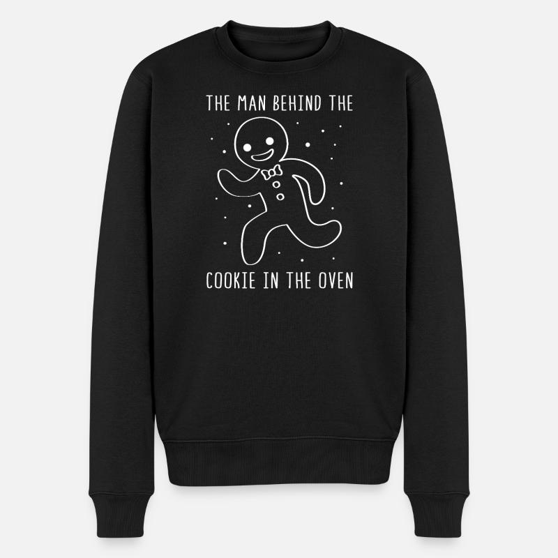 Werdende Väter Werdender Papa - Männer Premium Bio Pullover - Schwarz