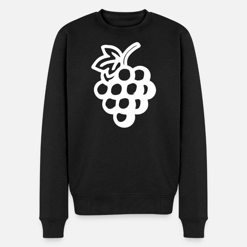Weintrauben Trauben Symbol - Männer Premium Bio Pullover - Schwarz