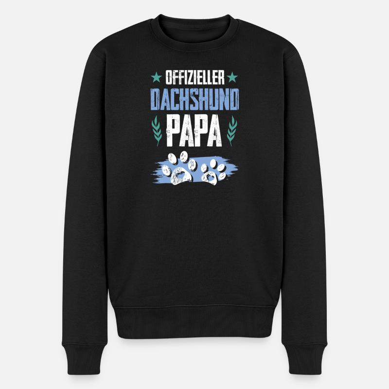 teckel teckel chiens papa - Pull Premium bio Homme - noir