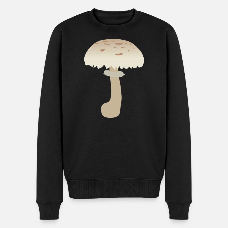 Minimalistische Sonnenschirm-Pilz-Illustration - Männer Premium Bio Pullover - Schwarz