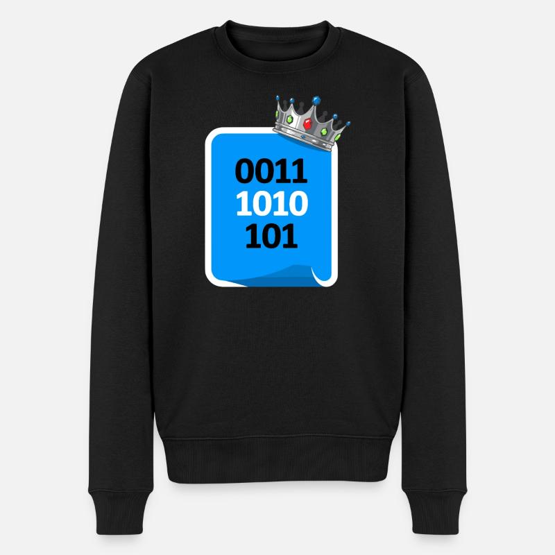 Binary King - Men's Premium Organic Jumper - black