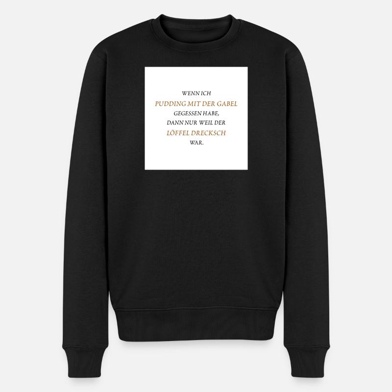 Pudding à la fourchette - Pull Premium bio Homme - noir