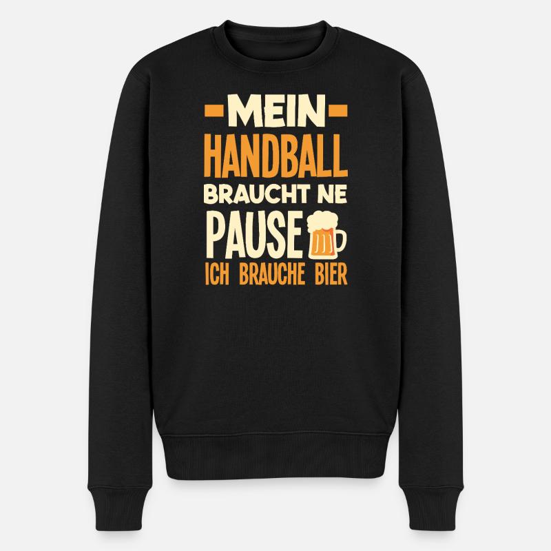 Handballspieler Handball Handballer Geschenke - Männer Premium Bio Pullover - Schwarz