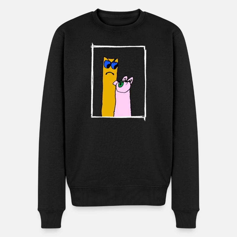 pig vs french fries - Männer Premium Bio Pullover - Schwarz