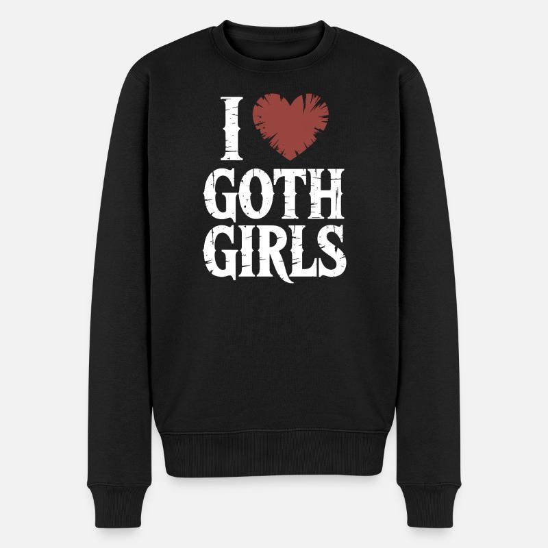 J’aime les filles gothiques - Pull Premium bio Homme - noir