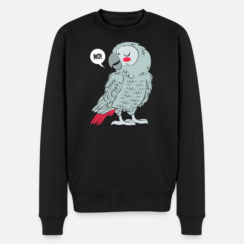 Papegøjegrå grå papegøje - Økologisk premium-sweatshirt til mænd - sort