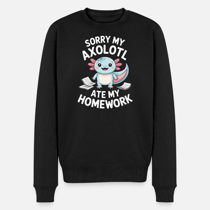 Braquage de devoirs d’Axolotl - Pull Premium bio Homme - noir