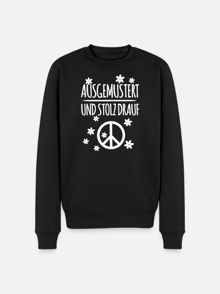 Peace Symbol Ausgemustert - Männer Premium Bio Pullover - Schwarz