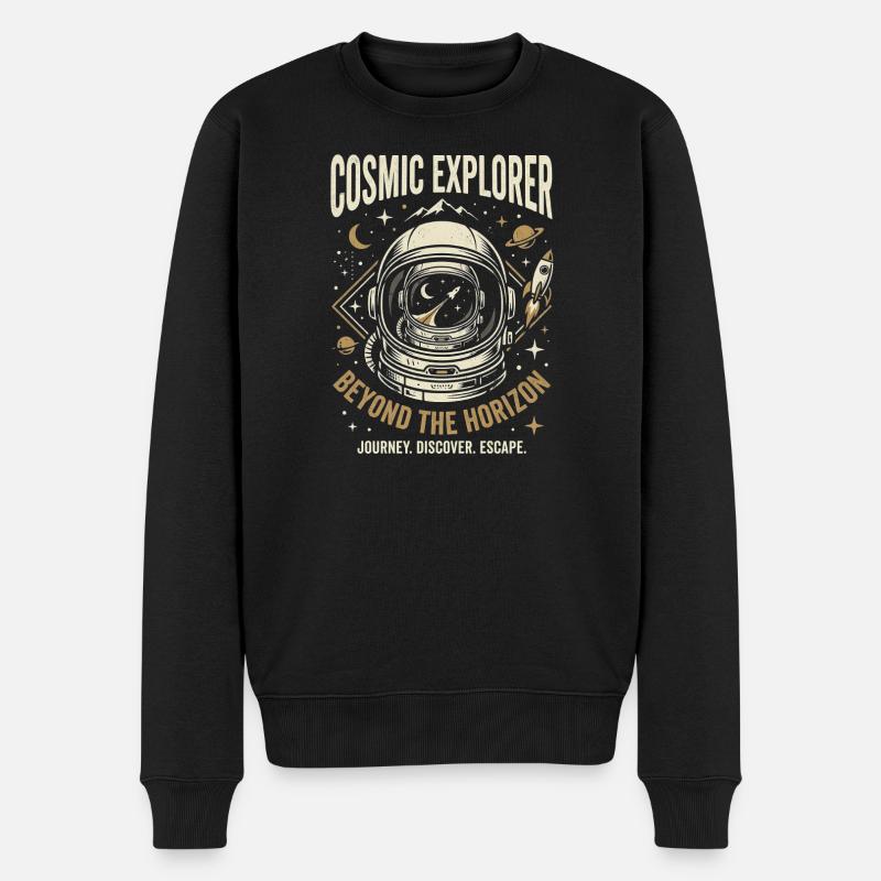 Cosmic Explorer - Männer Premium Bio Pullover - Schwarz