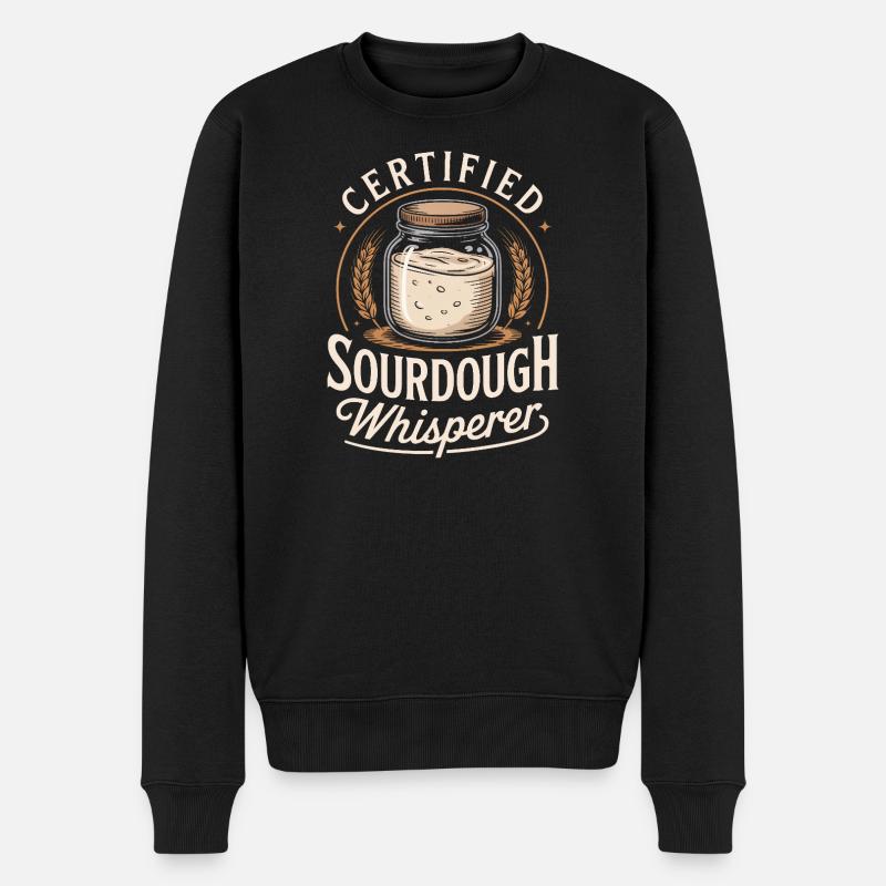 Zertifizierter Sauerteigflüsterer - Männer Premium Bio Pullover - Schwarz