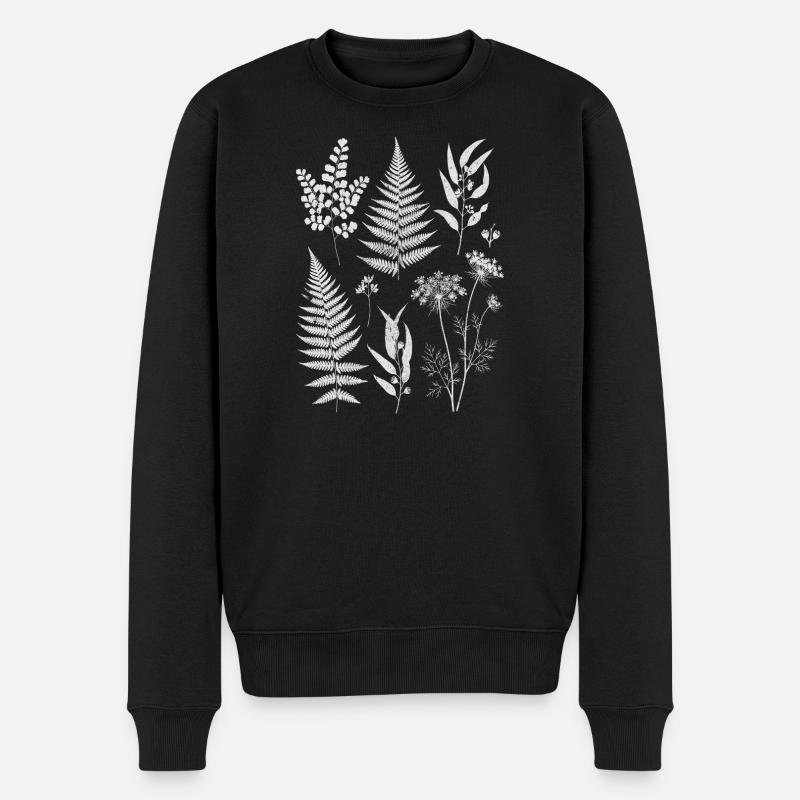 Silhouettes botaniques en blanc - Pull Premium bio Homme - noir