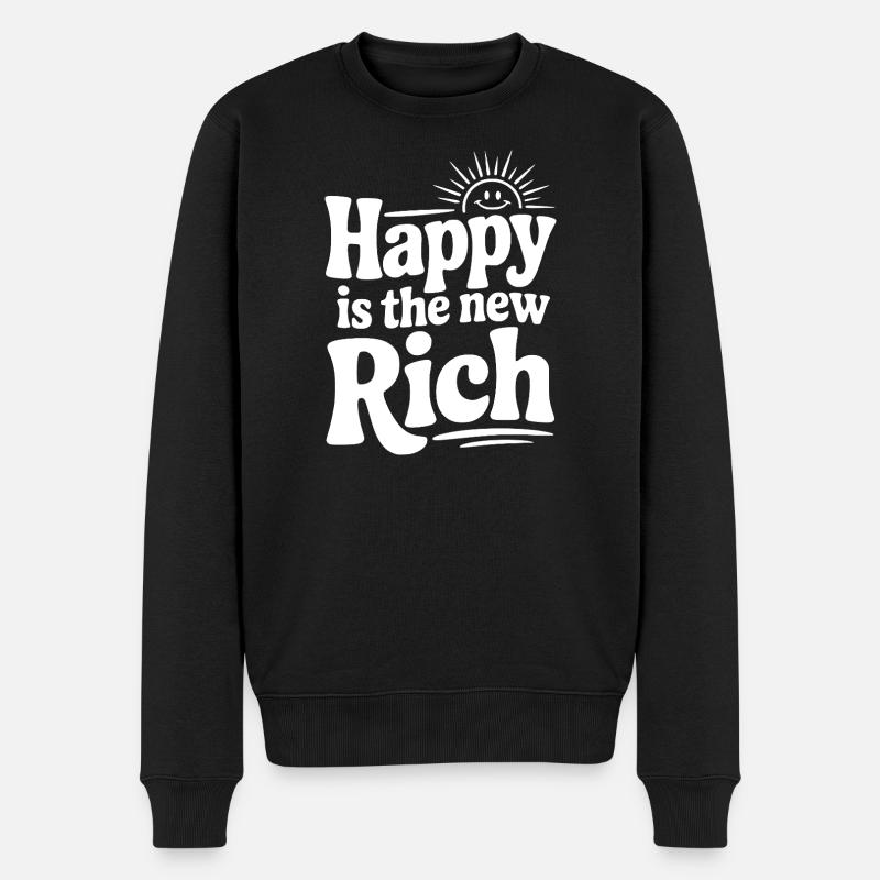 Heureux est le nouveau riche - Pull Premium bio Homme - noir