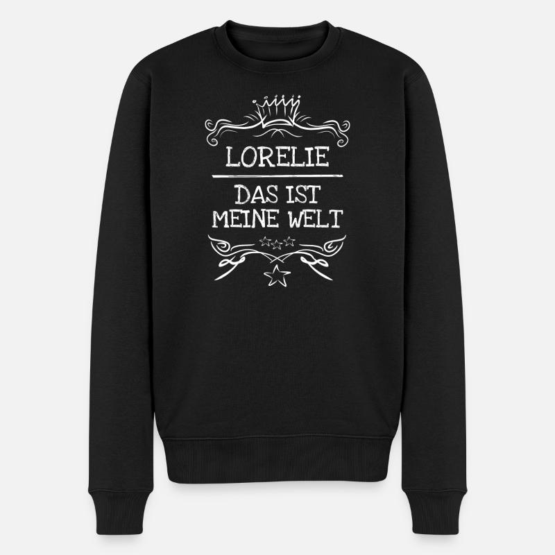 Frau Lorelie - Männer Premium Bio Pullover - Schwarz