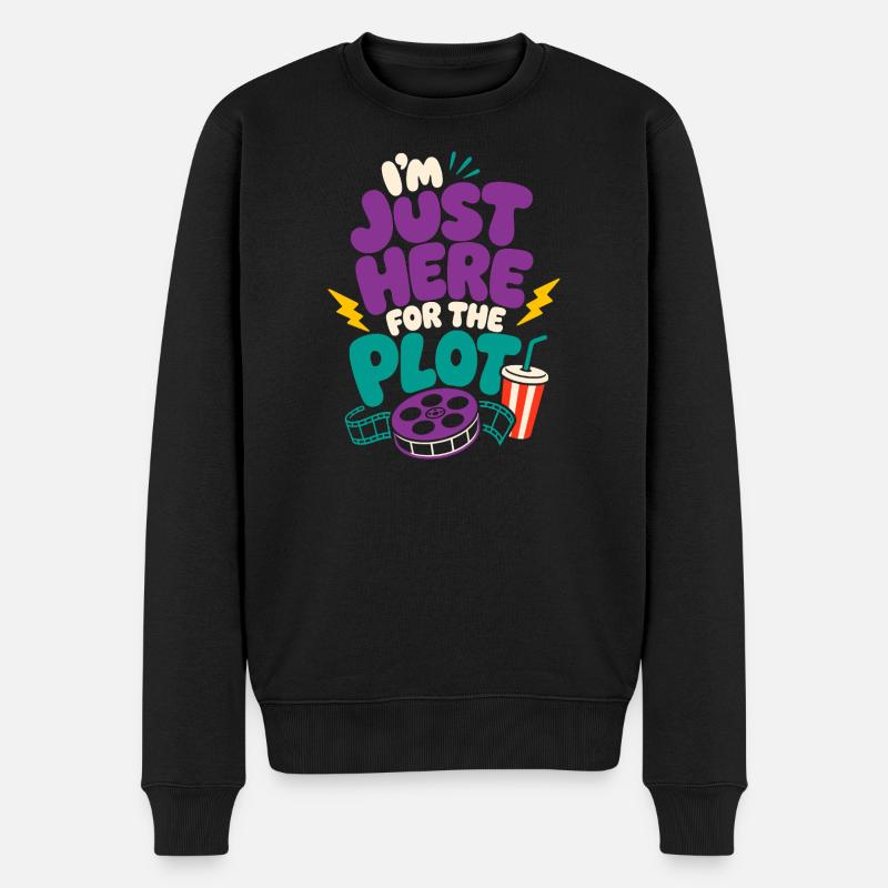 Just Here For The Plot - Men's Premium Organic Jumper - black
