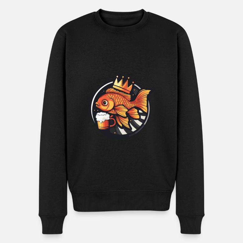 Goldfisch Bier - Männer Premium Bio Pullover - Schwarz