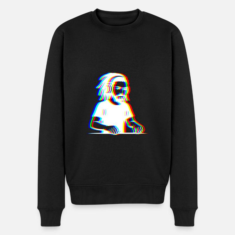 EDM - DJ - Glitch Rave Stil - Männer Premium Bio Pullover - Schwarz