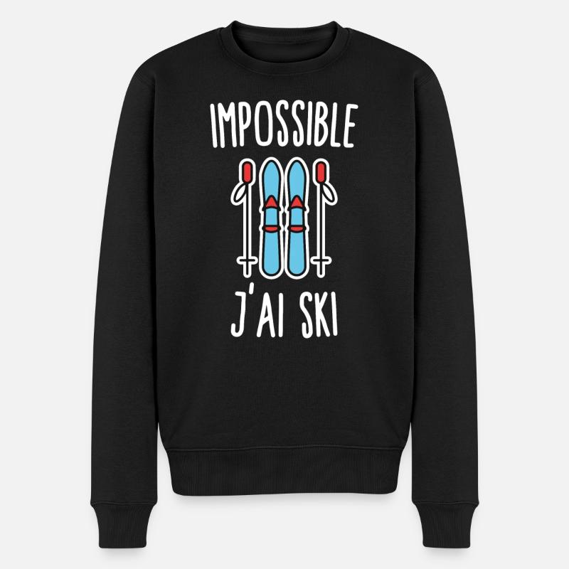 Impossible j'ai ski - Pull Premium bio Homme - noir