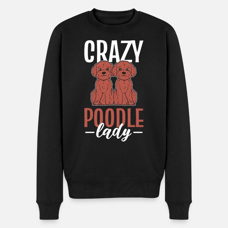 Crazy Poodle Lady Züchter - Männer Premium Bio Pullover - Schwarz