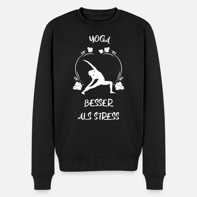 Yoga - Männer Premium Bio Pullover - Schwarz