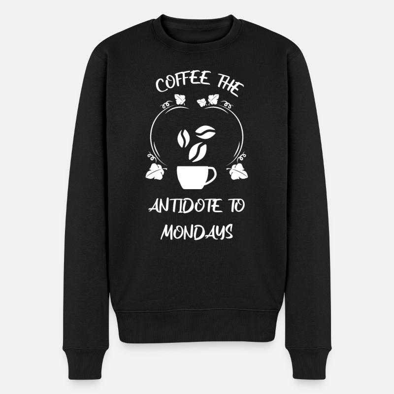 Café Espresso Café - Pull Premium bio Homme - noir