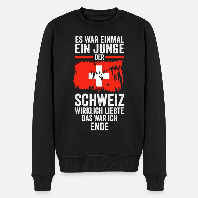Schweiz Schweizer - Männer Premium Bio Pullover - Schwarz