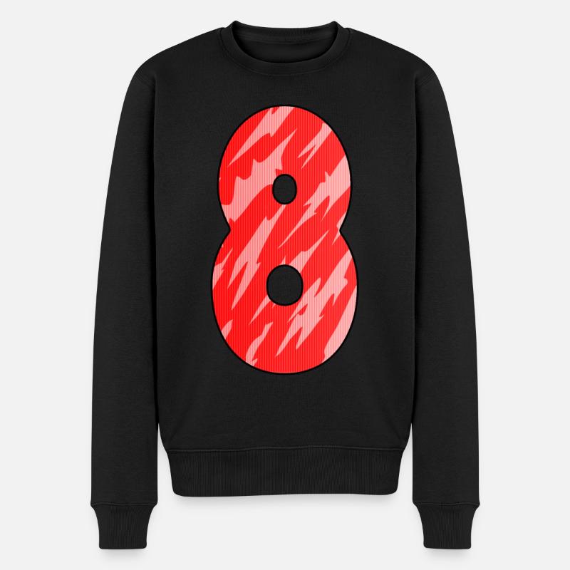 8 Rot Muster - Männer Premium Bio Pullover - Schwarz