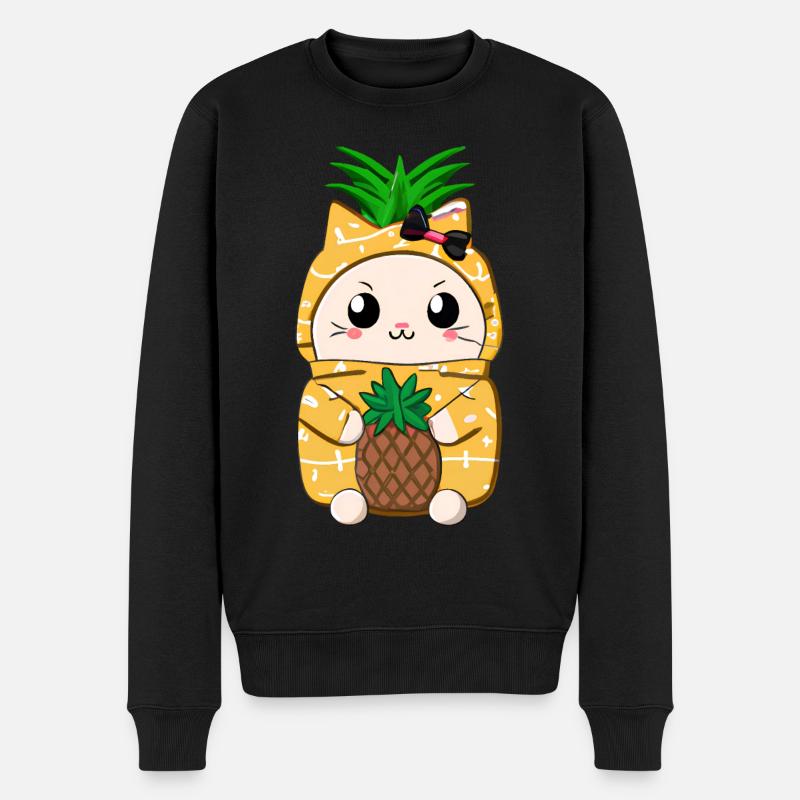 Pineapple Cat - Men's Premium Organic Jumper - black