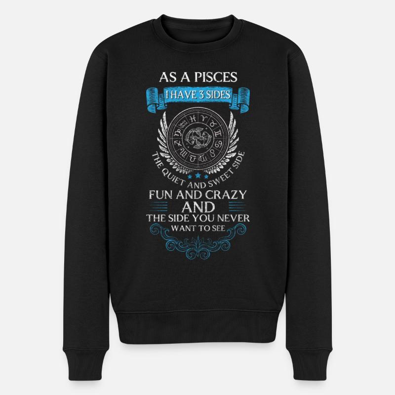 Pisces Water Constellation Superstition - Men's Premium Organic Jumper - black