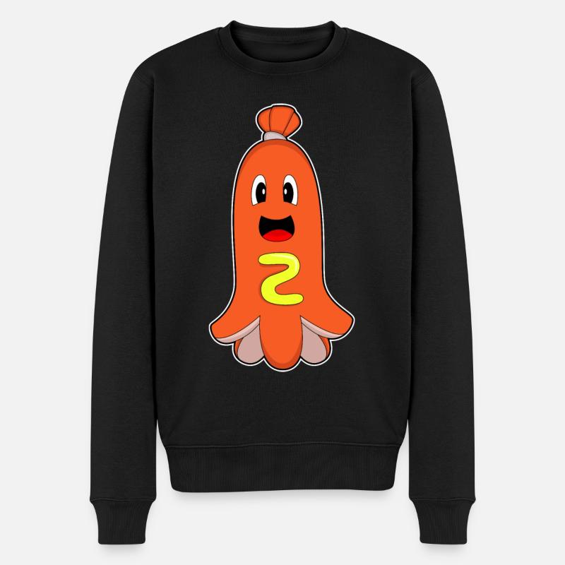 Moutarde Hot-Dog Octopus - Pull Premium bio Homme - noir