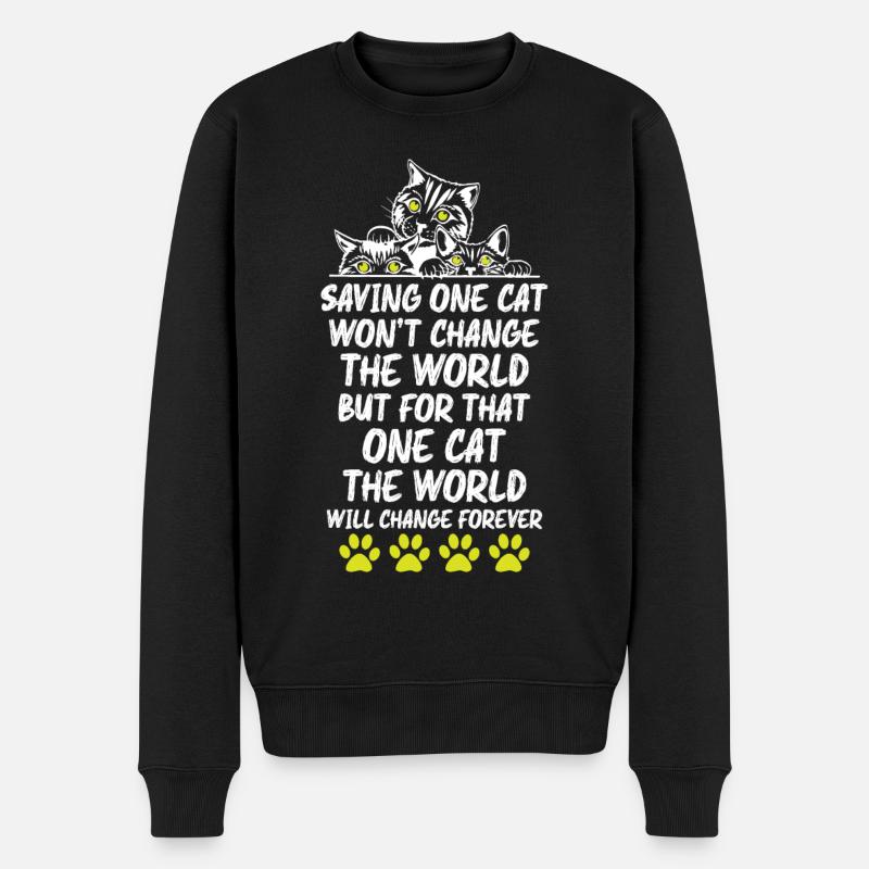 Amoureux des chats - Pull Premium bio Homme - noir