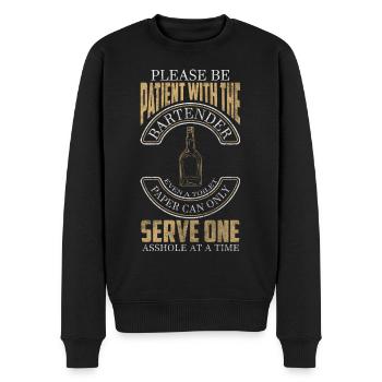 Barman Boissons alcoolisées Pourboires - Pull Premium bio Homme - noir - Devant - Nico (187cm)