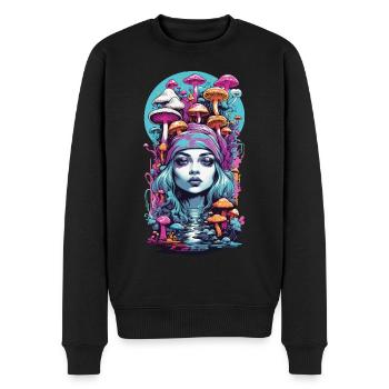 Psychédélique Goa champignon fille Trance Festival Design - Pull Premium bio Homme - noir - Devant - Nico (187cm)