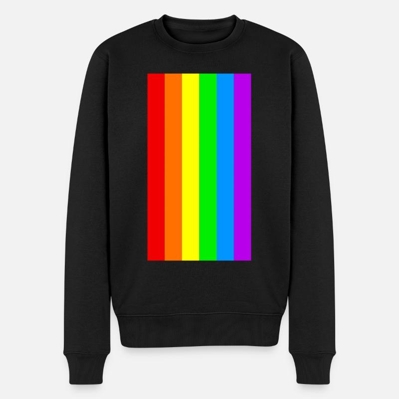 PRIDE RAINBOW REGENBOGEN LGBT FLAGGE FLAG GESCHENK - Männer Premium Bio Pullover - Schwarz