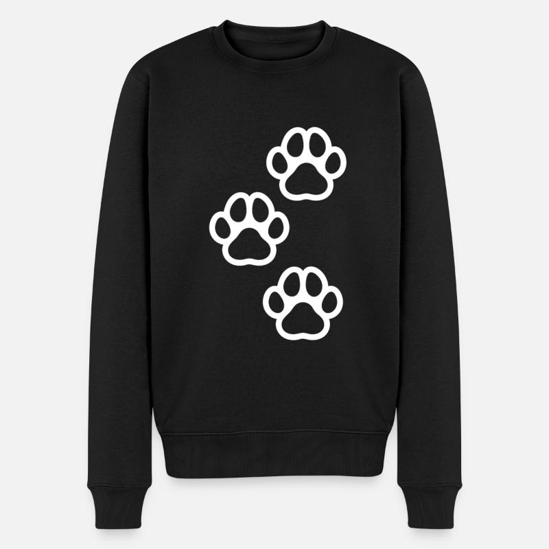 Hundepfote - Männer Premium Bio Pullover - Schwarz